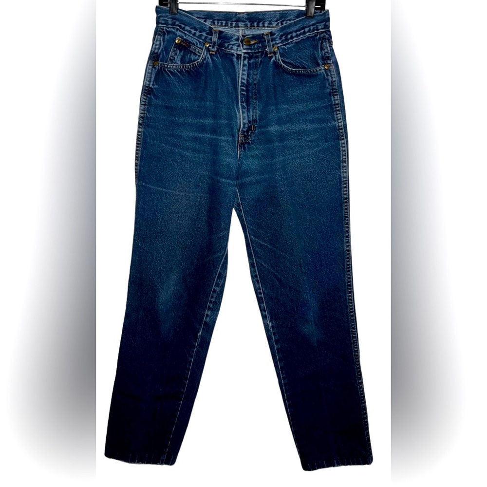 VTG 90s Chic Womens 14 tall High Rise Mom Jeans Medium Blue Wash Denim Straight